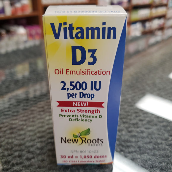 New Roots Vitamin D3 2,500IU per drop 30ml