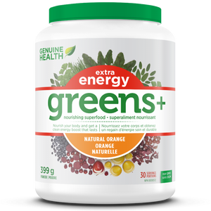 Genuine Helath Greens+ extra energy Natural Orange 399g