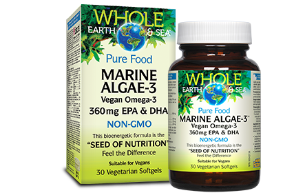 Marine Algae-3 Vegan Omega-3 450 mg EPA & DHA, Whole Earth & Sea®
