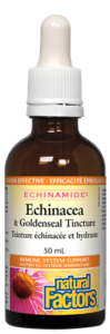 Natural Factors Echinacea & Goldenseal Tincture, ECHINAMIDE® 50ml