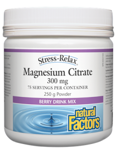 Magnesium Citrate 300 mg, Berry Flavour, Stress-Relax® 250g