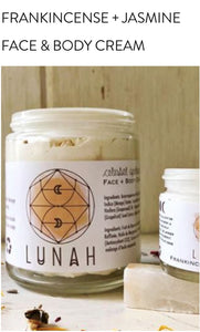 Lunah Life Jasmine + Frankincense Whipped Face and Body cream 8oz