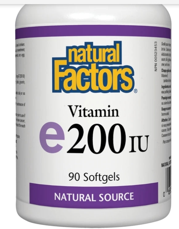Natural Factors Vitamin E 200 IU  90's