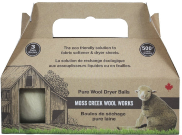 Moss Creek Wool Works Dryer Balls Pack of 3 Natural