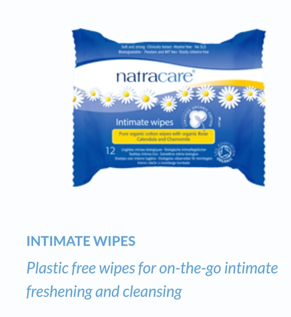 Natracare Organic Cotton Intimate Wipes 12ct