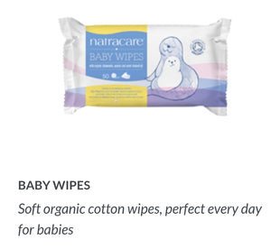 Natracare Organic Baby Wipes 50ct